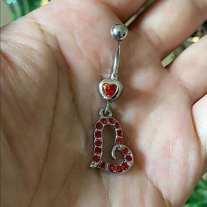 🖤NEW💕heart belly button ring